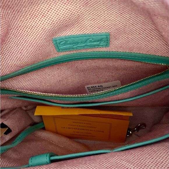NWT DOONEY & BOURKE Aqua Dillen MD Zipper Pocket Slouch Bag. - Picture 8 of 16